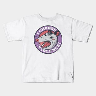 I Choose Violence Skunk Opossum by Tobe Fonseca Kids T-Shirt